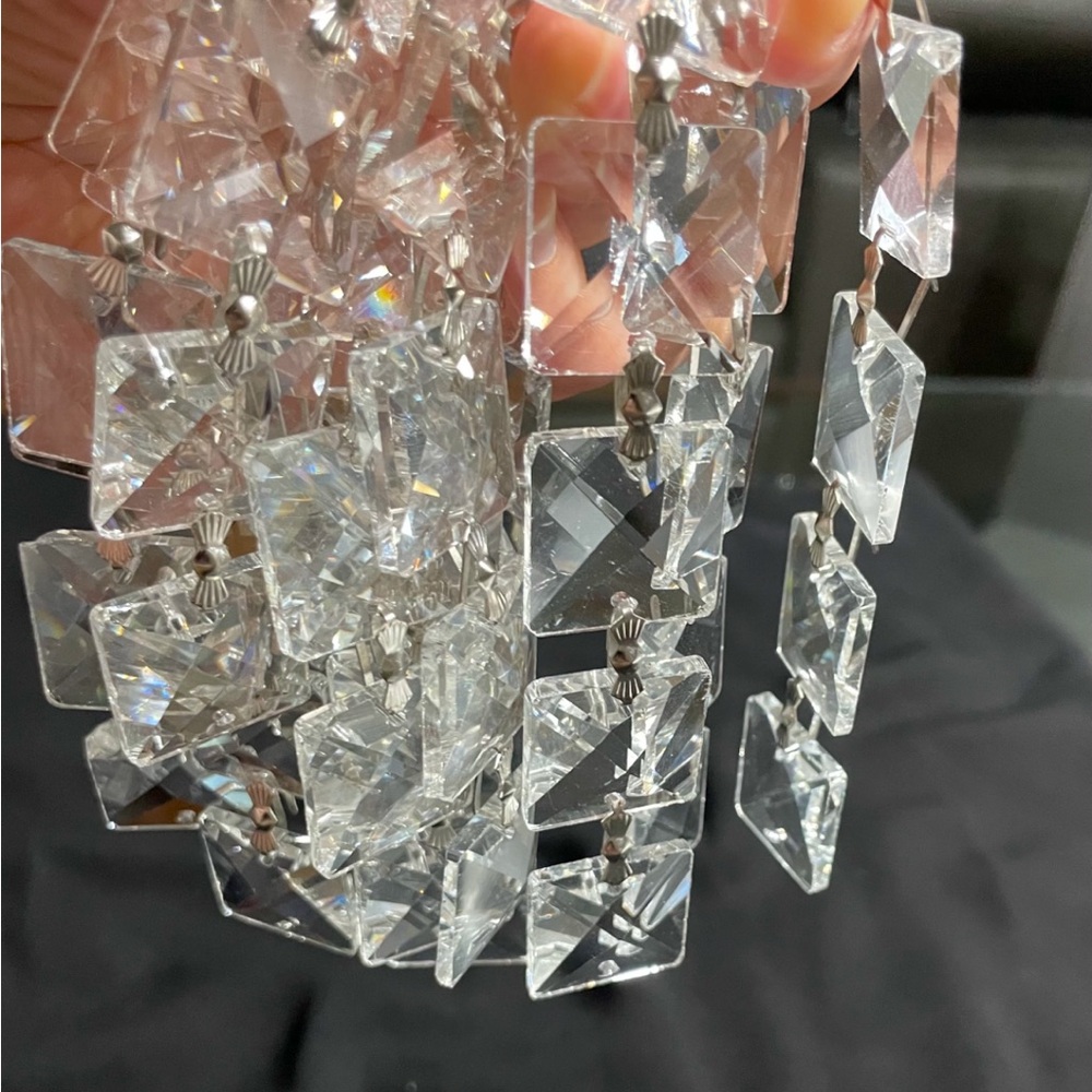 22mm Square Crystal Chandelier 5 Bead Strand Prisms